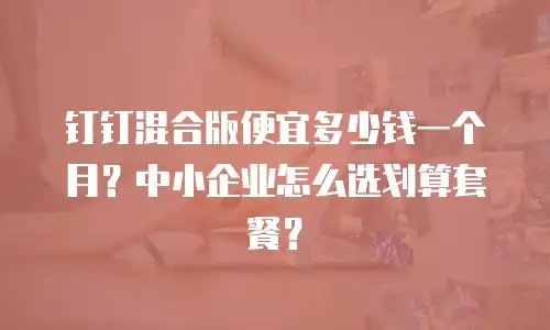 钉钉混合版便宜多少钱一个月？中小企业怎么选划算套餐？