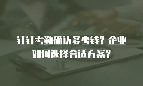 钉钉考勤确认多少钱？企业如何选择合适方案？