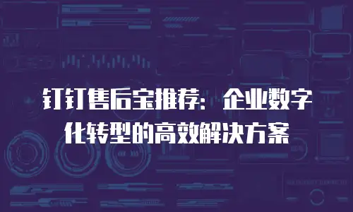钉钉售后宝推荐：企业数字化转型的高效解决方案