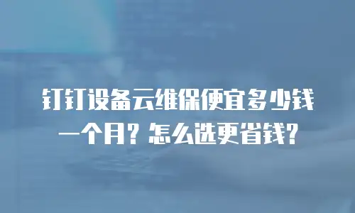 钉钉设备云维保便宜多少钱一个月？怎么选更省钱？