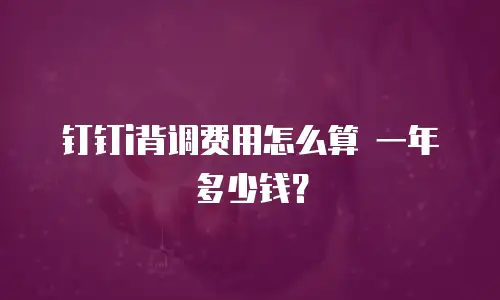 钉钉i背调费用怎么算 一年多少钱？