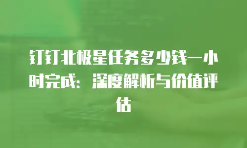 钉钉北极星任务多少钱一小时完成：深度解析与价值评估