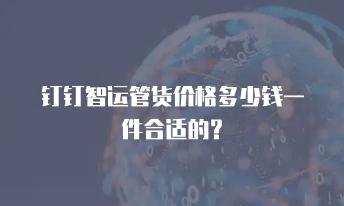 钉钉智运管货价格多少钱一件合适的？