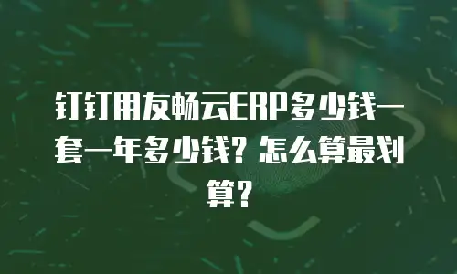钉钉用友畅云ERP多少钱一套一年多少钱？怎么算最划算？