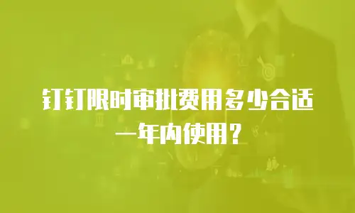 钉钉限时审批费用多少合适一年内使用？