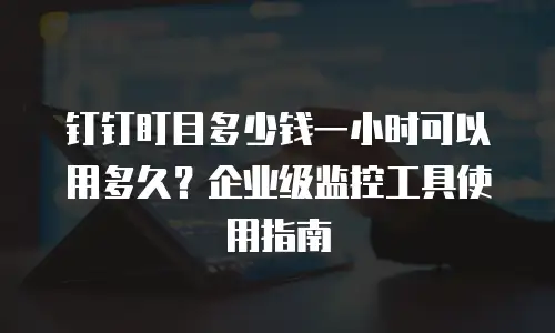 钉钉盯目多少钱一小时可以用多久？企业级监控工具使用指南