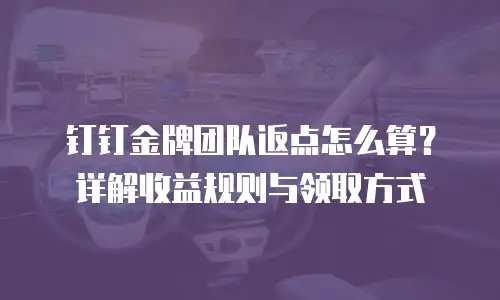 钉钉金牌团队返点怎么算？详解收益规则与领取方式