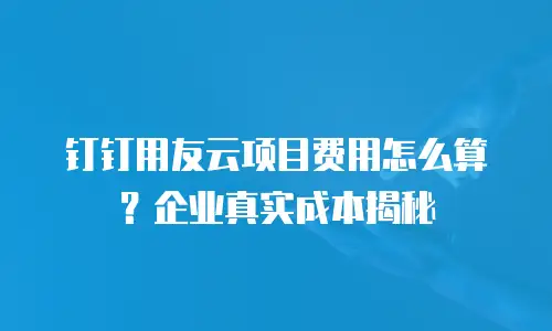 钉钉用友云项目费用怎么算？企业真实成本揭秘