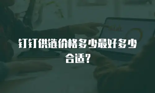 钉钉供链价格多少最好多少合适？