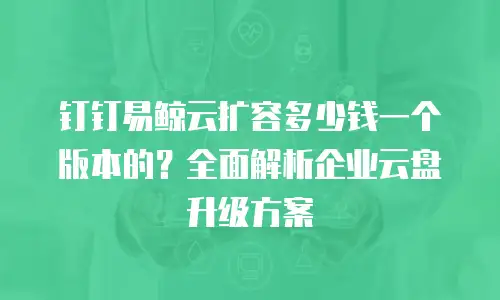 钉钉易鲸云扩容多少钱一个版本的？全面解析企业云盘升级方案