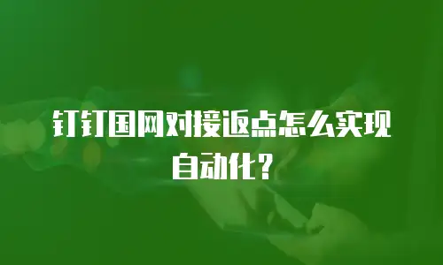 钉钉国网对接返点怎么实现自动化？
