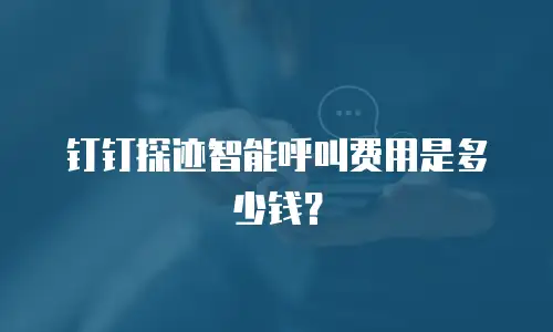 钉钉探迹智能呼叫费用是多少钱？