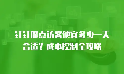 钉钉魔点访客便宜多少一天合适？成本控制全攻略