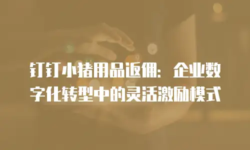 钉钉小猪用品返佣：企业数字化转型中的灵活激励模式