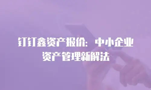 钉钉鑫资产报价：中小企业资产管理新解法