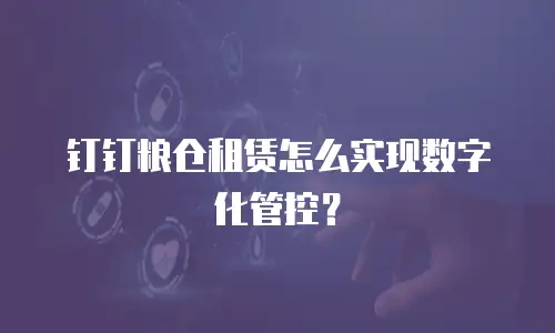 钉钉粮仓租赁怎么实现数字化管控？