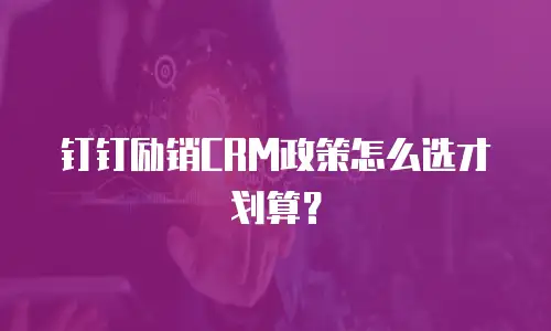 钉钉励销CRM政策怎么选才划算？