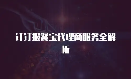钉钉报餐宝代理商服务全解析