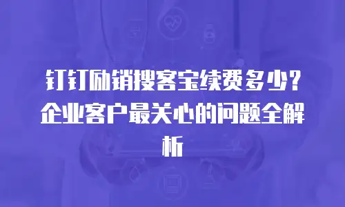 钉钉励销搜客宝续费多少？企业客户最关心的问题全解析