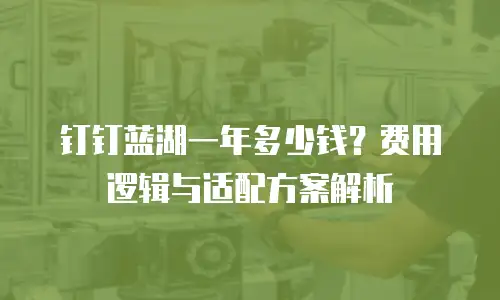 钉钉蓝湖一年多少钱？费用逻辑与适配方案解析
