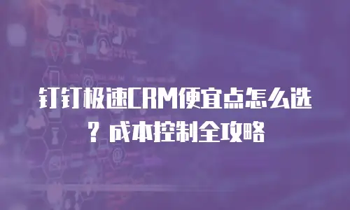 钉钉极速CRM便宜点怎么选？成本控制全攻略