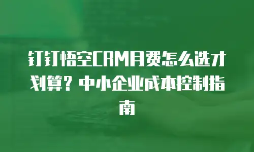 钉钉悟空CRM月费怎么选才划算？中小企业成本控制指南