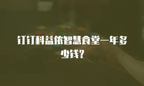 钉钉科益侬智慧食堂一年多少钱？