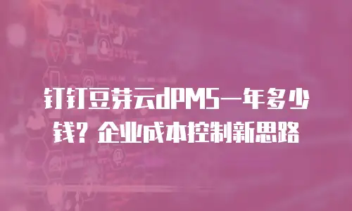 钉钉豆芽云dPMS一年多少钱？企业成本控制新思路