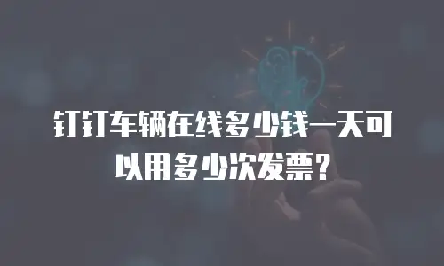 钉钉车辆在线多少钱一天可以用多少次发票？