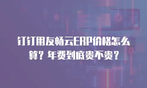 钉钉用友畅云ERP价格怎么算？年费到底贵不贵？