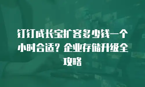 钉钉成长宝扩容多少钱一个小时合适？企业存储升级全攻略