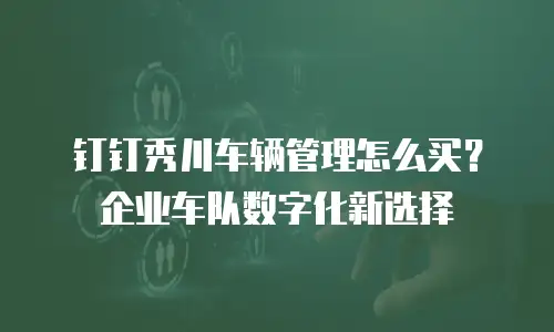 钉钉秀川车辆管理怎么买？企业车队数字化新选择