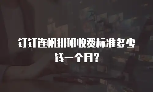钉钉连帆排班收费标准多少钱一个月？