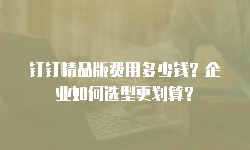 钉钉精品版费用多少钱？企业如何选型更划算？