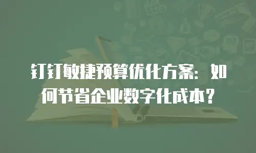 钉钉敏捷预算优化方案：如何节省企业数字化成本？
