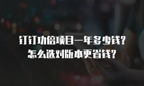 钉钉功倍项目一年多少钱？怎么选对版本更省钱？