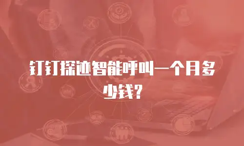钉钉探迹智能呼叫一个月多少钱？