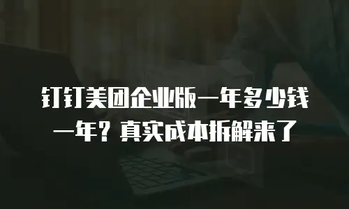 钉钉美团企业版一年多少钱一年？真实成本拆解来了