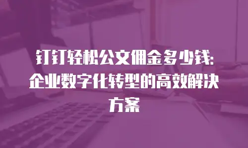 钉钉轻松公文佣金多少钱：企业数字化转型的高效解决方案