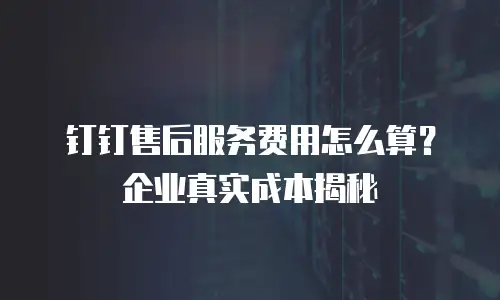 钉钉售后服务费用怎么算？企业真实成本揭秘
