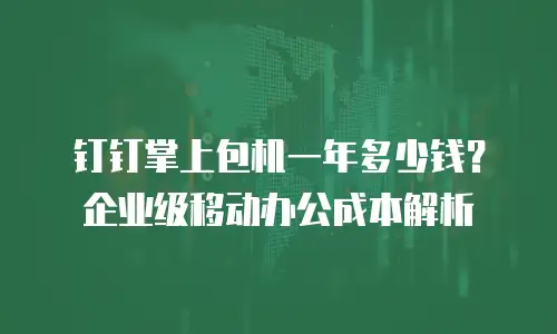 钉钉掌上包机一年多少钱？企业级移动办公成本解析