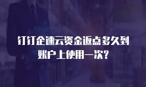 钉钉企速云资金返点多久到账户上使用一次？
