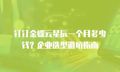 钉钉金蝶云星辰一个月多少钱？企业选型避坑指南