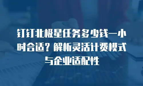 钉钉北极星任务多少钱一小时合适？解析灵活计费模式与企业适配性