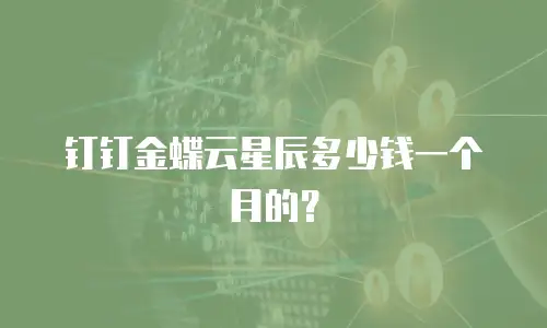 钉钉金蝶云星辰多少钱一个月的？