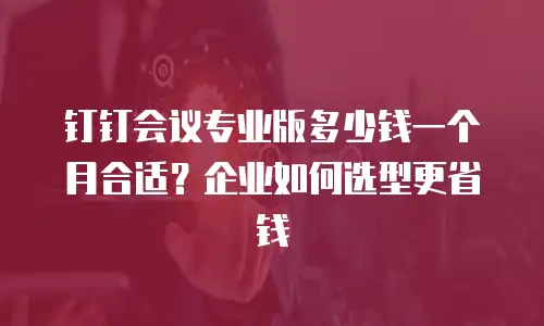 钉钉会议专业版多少钱一个月合适？企业如何选型更省钱