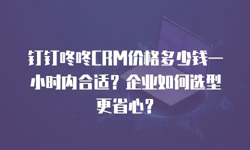 钉钉咚咚CRM价格多少钱一小时内合适？企业如何选型更省心？