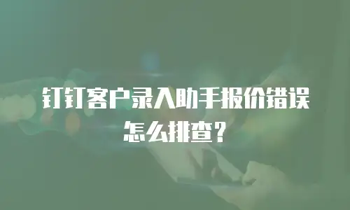 钉钉客户录入助手报价错误怎么排查？