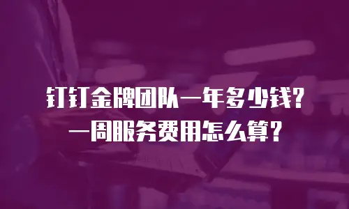 钉钉金牌团队一年多少钱？一周服务费用怎么算？