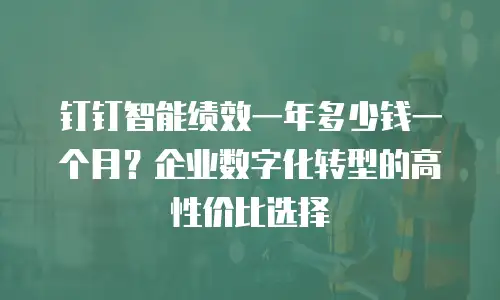 钉钉智能绩效一年多少钱一个月？企业数字化转型的高性价比选择